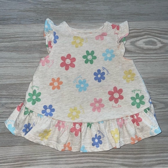 Garanimals Other - ⭐Garanimals Baby Girls Dress 0–3M Smiley Face Flowers⭐